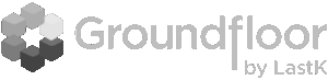 Logo with grey cubes forming a hexagonal shape next to the text "Groundfloor by LastK" in a modern, sans-serif font.