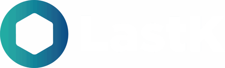 A blue-green hexagon logo with the word "LastK" in large, light-coloured text to the right.