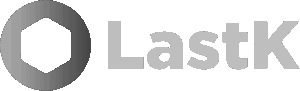 The image shows the "LastK" logo with a grey hexagonal shape to the left of the text "LastK" in a bold, modern font.