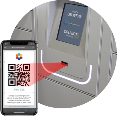 no-touch scan QR code package lockers