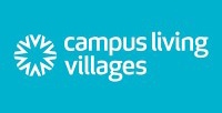Logo of campus living villages featuring a white asterisk-like symbol on a teal background, with the text "Campus Living Villages: Parcel Lockers for Student Accommodation.